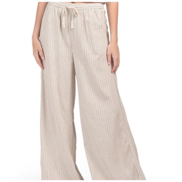 Max Studio London Linen Wide Leg Pant Minimalist Preppy Lagenlook Sustainable XS - Picture 1 of 5